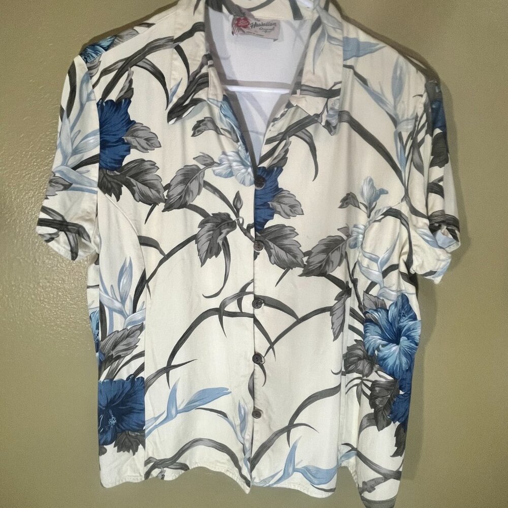 Original Hilo Hattie XL 2 piece 5 button top and pant outfit
